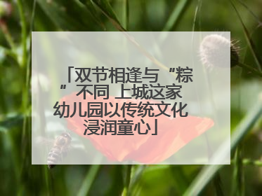 双节相逢与“粽”不同 上城这家幼儿园以传统文化浸润童心