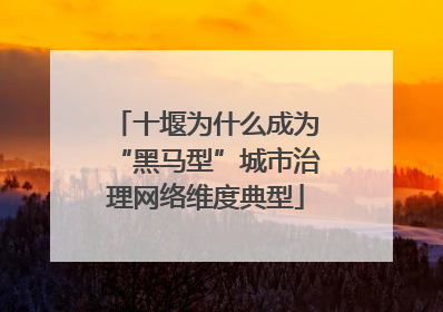 十堰为什么成为“黑马型”城市治理网络维度典型