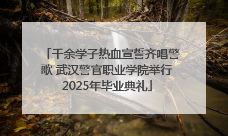 千余学子热血宣誓齐唱警歌 武汉警官职业学院举行2025年毕业典礼