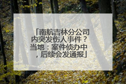 南航吉林分公司内突发伤人事件？当地：案件侦办中，后续会发通报