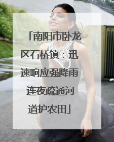 南阳市卧龙区石桥镇：迅速响应强降雨 连夜疏通河道护农田