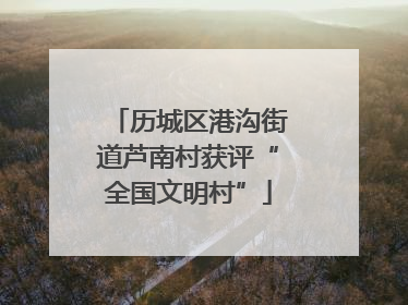 历城区港沟街道芦南村获评“全国文明村”