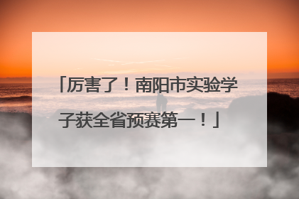 厉害了！南阳市实验学子获全省预赛第一！