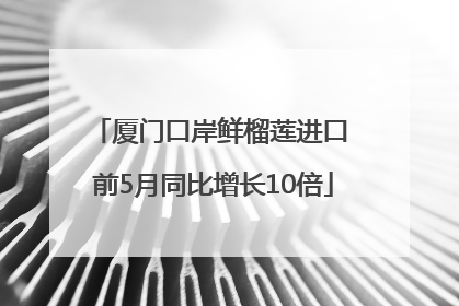 厦门口岸鲜榴莲进口 前5月同比增长10倍
