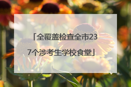 全覆盖检查全市237个涉考生学校食堂