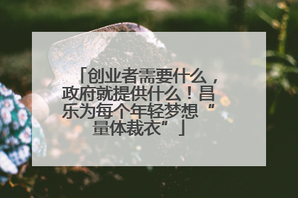 创业者需要什么，政府就提供什么！昌乐为每个年轻梦想“量体裁衣”