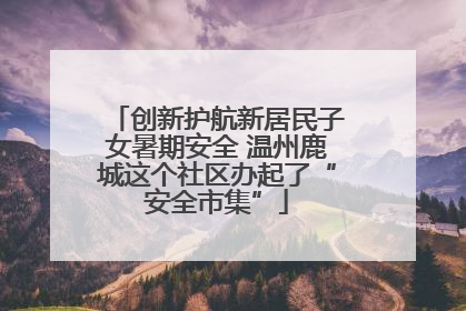 创新护航新居民子女暑期安全 温州鹿城这个社区办起了“安全市集”