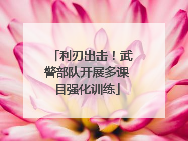 利刃出击！武警部队开展多课目强化训练