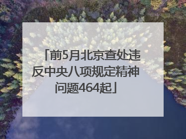 前5月北京查处违反中央八项规定精神问题464起