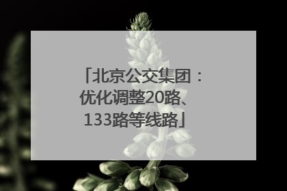 北京公交集团：优化调整20路、133路等线路