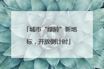 城市“绿肺”新地标，开放倒计时