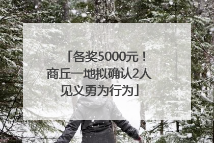 各奖5000元！商丘一地拟确认2人见义勇为行为