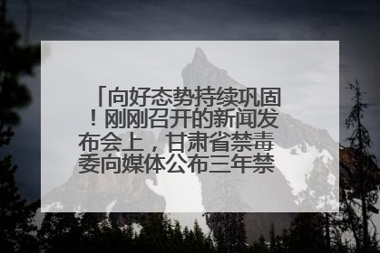 向好态势持续巩固！刚刚召开的新闻发布会上，甘肃省禁毒委向媒体公布三年禁毒工作“成绩单”