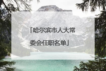 哈尔滨市人大常委会任职名单