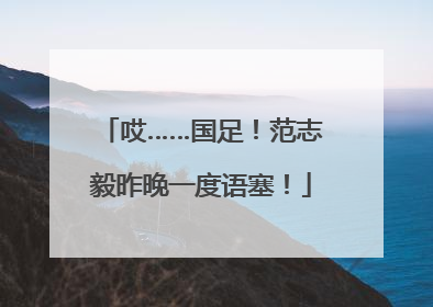 哎……国足！范志毅昨晚一度语塞！