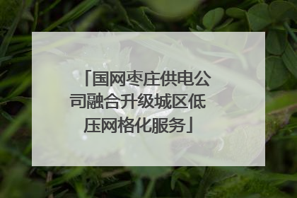 国网枣庄供电公司融合升级城区低压网格化服务