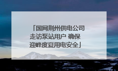 国网荆州供电公司走访泵站用户 确保迎峰度夏用电安全