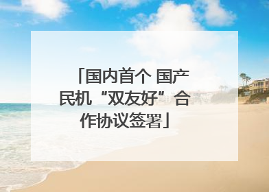 国内首个 国产民机“双友好”合作协议签署