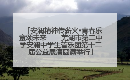 安澜精神传薪火•青春乐章颂未来——芜湖市第二中学安澜中学生管乐团第十二届公益展演圆满举行