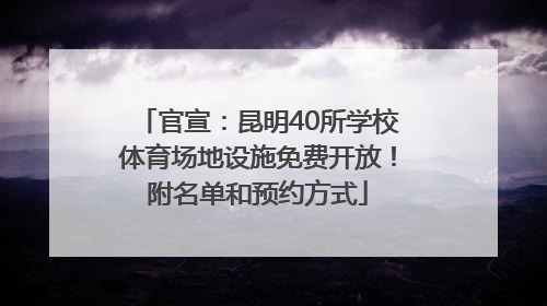 官宣：昆明40所学校体育场地设施免费开放！附名单和预约方式