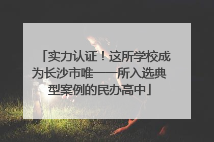 实力认证！这所学校成为长沙市唯一一所入选典型案例的民办高中
