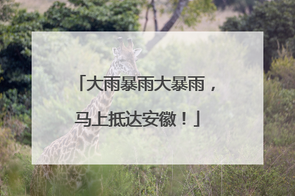 大雨暴雨大暴雨，马上抵达安徽！
