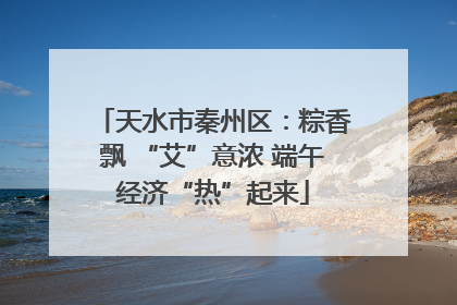 天水市秦州区：粽香飘 “艾”意浓 端午经济“热”起来