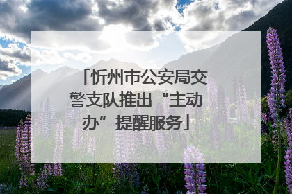 忻州市公安局交警支队推出“主动办”提醒服务
