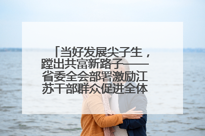 当好发展尖子生，蹚出共富新路子——省委全会部署激励江苏干部群众促进全体人民共同富裕