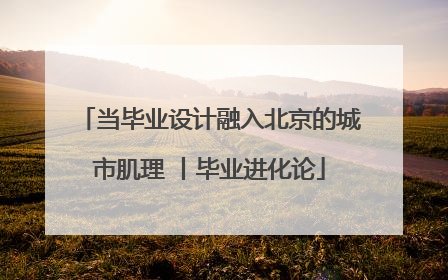 当毕业设计融入北京的城市肌理 丨毕业进化论