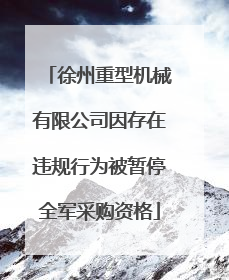 徐州重型机械有限公司因存在违规行为被暂停全军采购资格