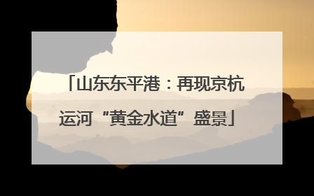 山东东平港：再现京杭运河“黄金水道”盛景