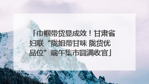 巾帼带货显成效！甘肃省妇联“陇姐带甘味 陇货优品位”端午集市圆满收官