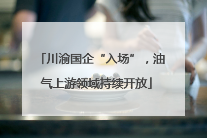 川渝国企“入场”，油气上游领域持续开放