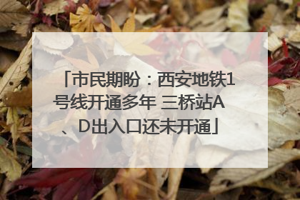 市民期盼：西安地铁1号线开通多年 三桥站A、D出入口还未开通