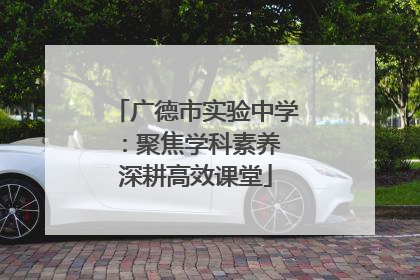 广德市实验中学：聚焦学科素养 深耕高效课堂