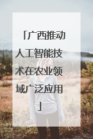 广西推动人工智能技术在农业领域广泛应用