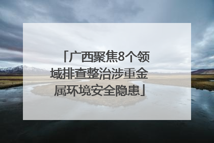 广西聚焦8个领域排查整治涉重金属环境安全隐患