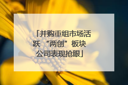 并购重组市场活跃 “两创”板块公司表现抢眼