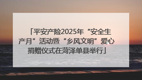平安产险2025年“安全生产月”活动暨“乡风文明”爱心捐赠仪式在菏泽单县举行