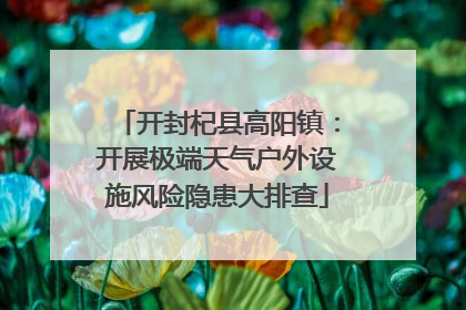开封杞县高阳镇：开展极端天气户外设施风险隐患大排查