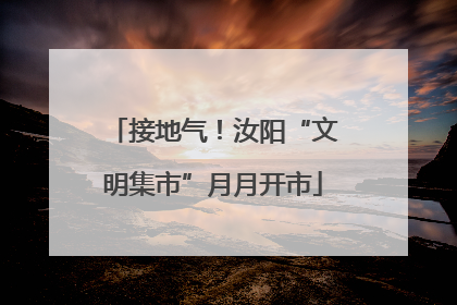 接地气！汝阳“文明集市”月月开市
