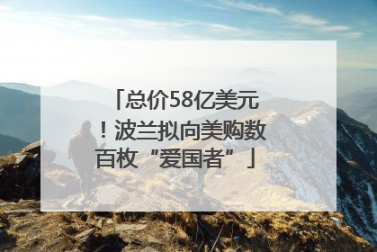 总价58亿美元！波兰拟向美购数百枚“爱国者”