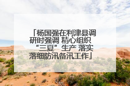 杨国强在利津县调研时强调 精心组织“三夏”生产 落实落细防汛备汛工作
