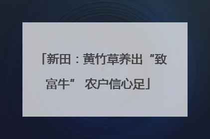 新田：黄竹草养出“致富牛” 农户信心足