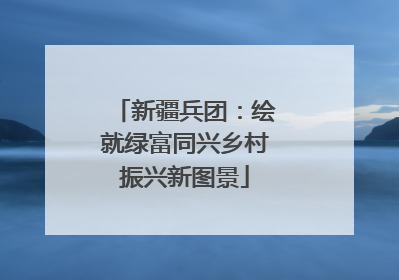 新疆兵团：绘就绿富同兴乡村振兴新图景
