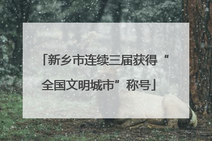 新乡市连续三届获得“全国文明城市”称号
