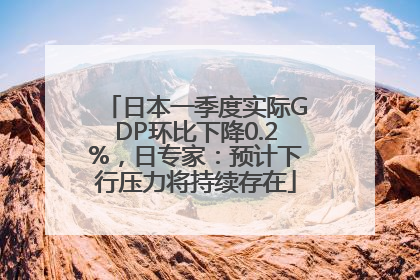 日本一季度实际GDP环比下降0.2%，日专家：预计下行压力将持续存在