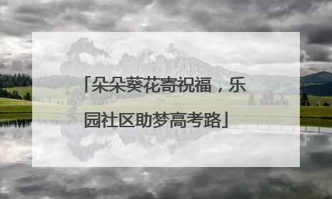 朵朵葵花寄祝福，乐园社区助梦高考路