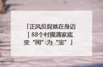 正风反腐就在身边｜88个村摸清家底变“闲”为“宝”